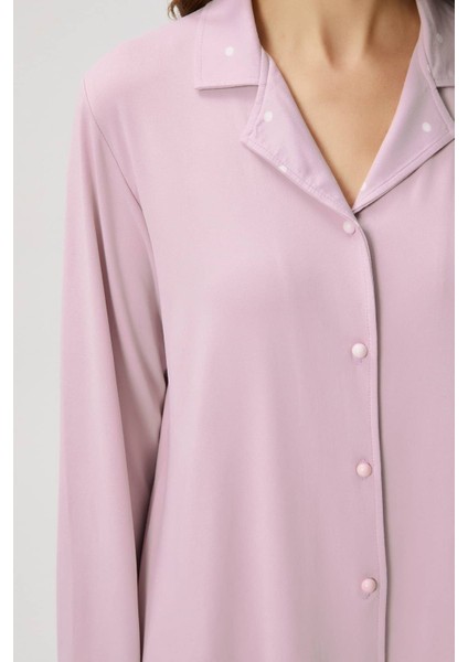 Kadın Efsa Puantiye Extra Soft Lila Pijama Takımı
