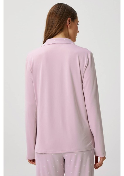 Kadın Efsa Puantiye Extra Soft Lila Pijama Takımı