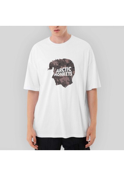 Arctic Monkeys Head Oversize Beyaz Tişört