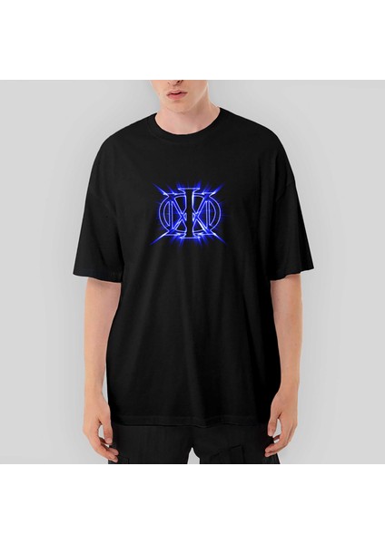 Dream Theater Blue Logo Oversize Siyah Tişört