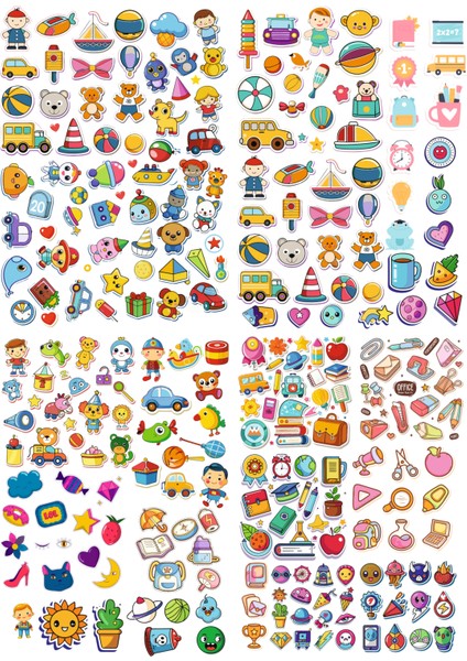 Okul Için Karışık Sticker Seti - Etkinlik Defter Günlük Ajanda - 250+ 4 Sayfa A5 Boyut fiyatları