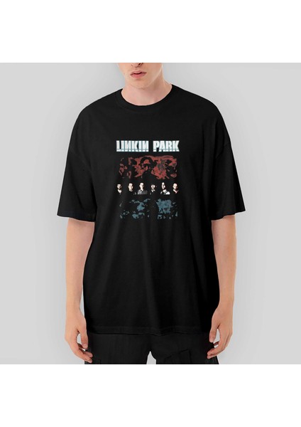 Linkin Park Pixel Oversize Siyah Tişört