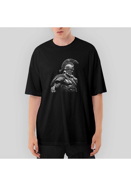 Achilles' Warrior Oversize Siyah Tişört