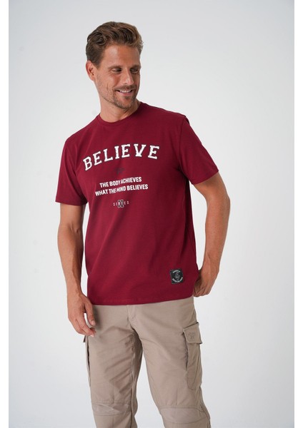 Believe T-Shirt By Ertan Balaban Bordo - Xxl modelleri