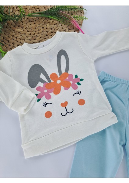 Kız Bebek / Çocuk Ikili Gündelik / Eşofman / Pijama Takımı Tavşan Baskılı fiyatları