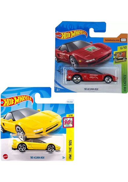 2 Araç '90 Acura Nsx Set - Sarı & Kırmızı (1/64)