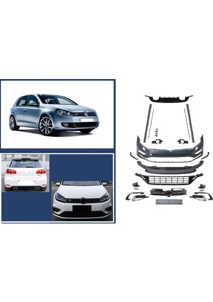 Vw golf 6 r body kit tampon seti 7.5 görünüm