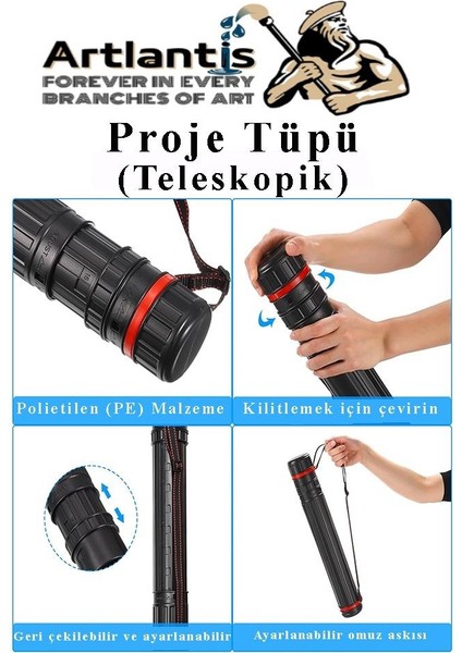 Proje Tüpü Dar 1 Adet 50X70 cm Resim Kağıdı 25 Adet Dereceli Resim Kalemi Bozuka Proje Tüpü Silindir Proje Tüpü indirimleri