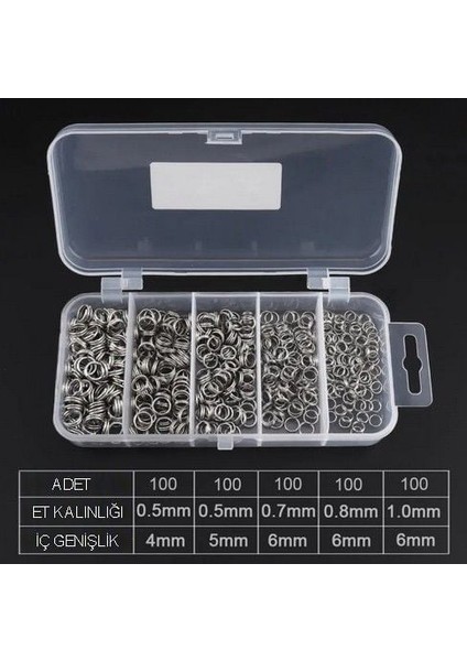 5164 Kaşık Halkası 500'LÜ Mix Kutu Nikel fiyatları