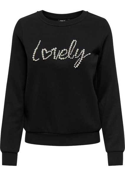 Onlamy Lıfe L/s O-Neck Pearl Swt Kadın Sweat 15331042 Black