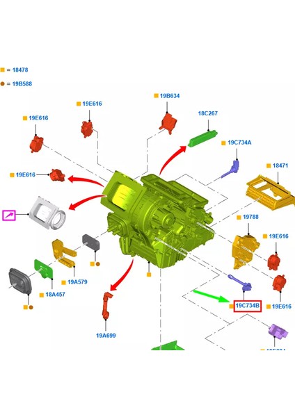 Ford Kalorifer Sıcaklık Sensörü Visteon 6G9119C734AA