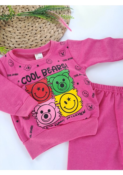 Kız Bebek / Çocuk Pijama Takımı Pembe Renk Baskılı fiyatları