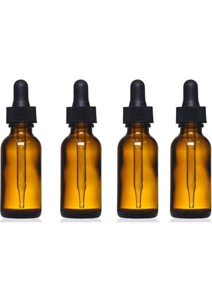 Cam Damlalıklı Amber Şişe 30 ml x 4 Adet