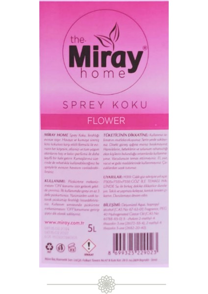 Miray Home Sprey Kumaş ve Oda Kokusu Flower 500 ml