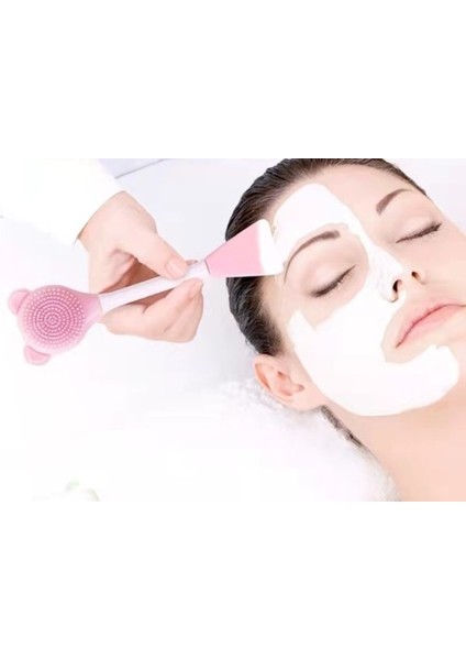 Silikon Yüz Temizleme Fırçası ve Maske Uygulama Spatulası