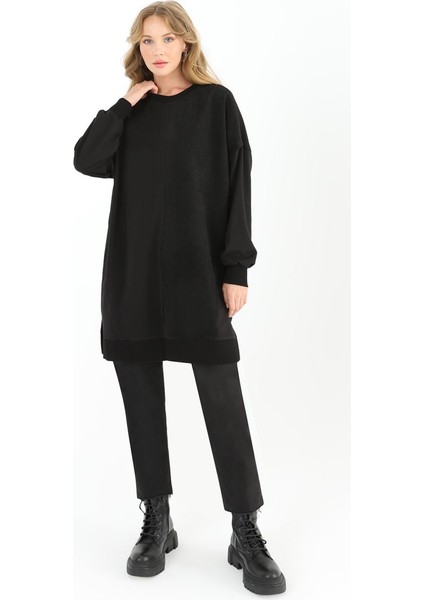 10569 Puane Iki Iplik Kumaş Çizgili Kumaş Garnili Sweatshirt fiyatları