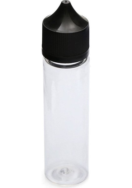 60 ml Gorilla - Pet Damlalık Şişe - Likit - Şeffaf - Siyah Kilit Kapaklı - Boş Şişe 25 Adet
