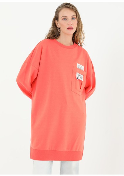 10597 Puane Iki Iplik Kumaş Cep ve Yazı Detaylı Sweatshirt fiyatları