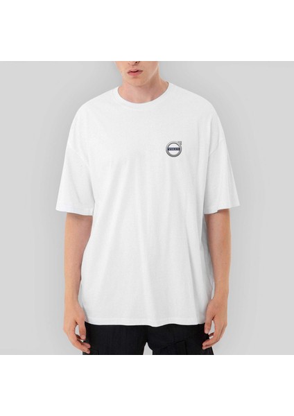 Volvo Logo Oversize Beyaz Tişört