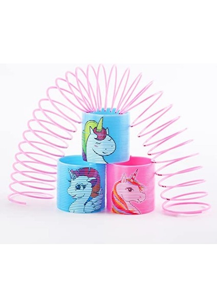 4 Adet Stres Yayı Unıcorn Stres Oyuncakları Akordiyon Yay Stres Oyunları Eğitici Oyuncak Yay