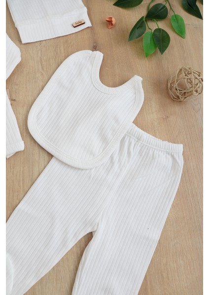 Kız Erkek Bebek Beyaz 5 Li Hastane Çıkışı Seti STL6820