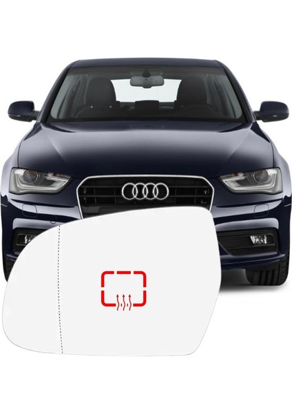 A4 B8,5 Sedan 2013-2016 Model Arası Uyumlu Sol Sürücü Tarafı Dış Ayna Camı Elektrikli Isıtmalı