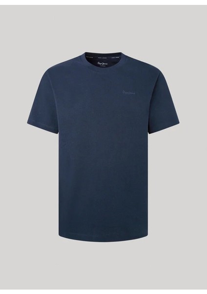 Bisiklet Yaka Nakışlı Lacivert Erkek T-Shirt PM509206 594 Connor indirimleri