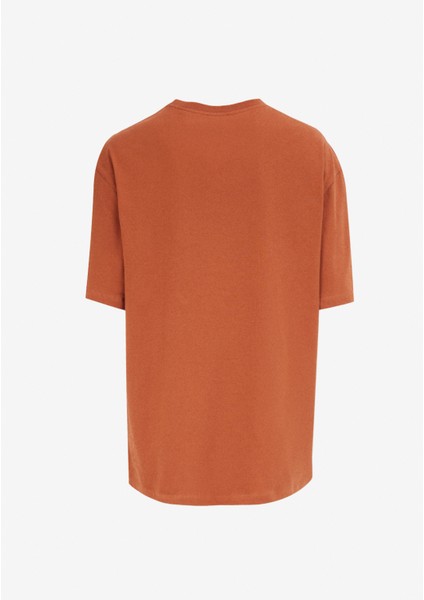 Bisiklet Yaka Baskılı Kiremit Erkek T-Shirt M4WM-TST-1578 fiyatları
