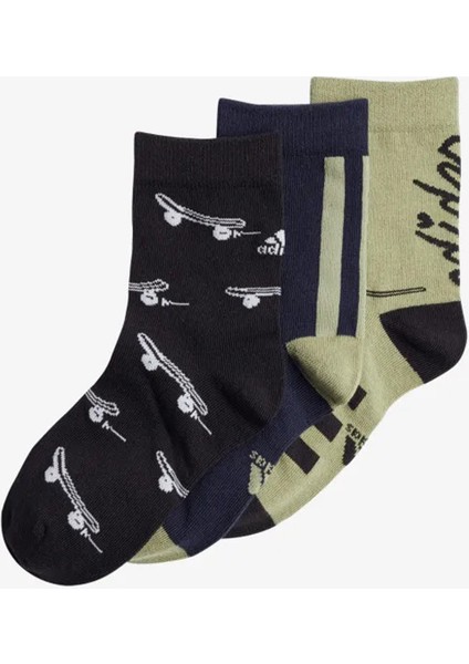 Haki Unisex Çocuk Paketli Çorap Iw1127-Y Bl 3Pp