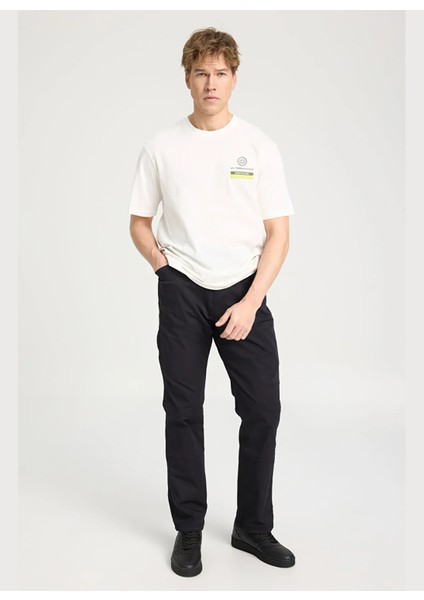 Bisiklet Yaka Beyaz Erkek T-Shirt W241550