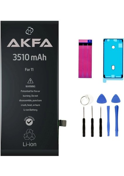iPhone 11 Telefon Batarya- 3510 Mah + Tamir Seti