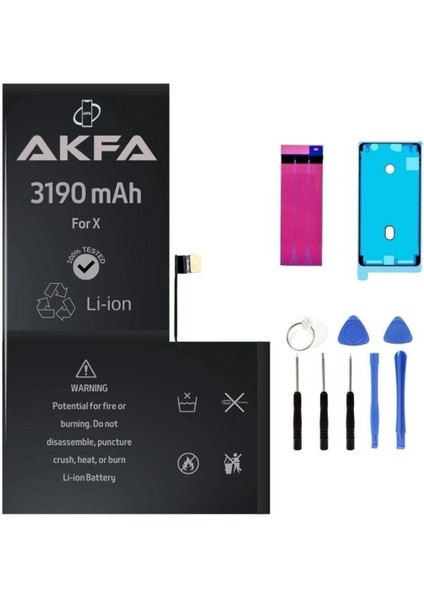 Iphone x Telefon Batarya- 3190 Mah Tamir Seti