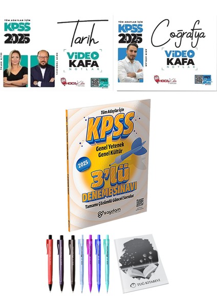 2025 Kpss Tarih Coğrafya Video Kafa Notlar - Saydam Yayınları 2025 Kpss 3lü Deneme