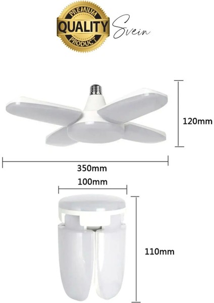 Özel Tasarım 4 Kollu Kanatlı Katlanabilir Yüksek Lümenli Tasarruflu Pervane LED Lamba Ampul Işık fiyatları