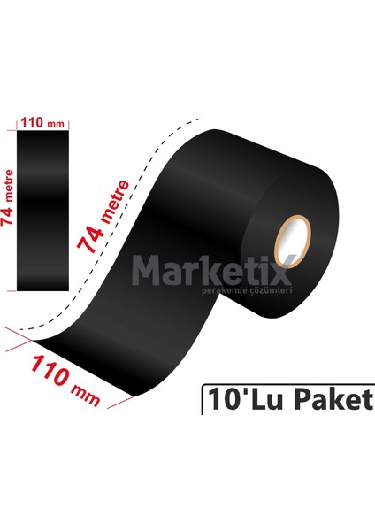 110X74 Metre Wax Ribon 10'lu Paket