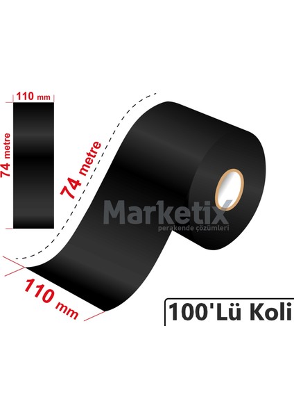 110X74 Metre Wax Ribon 100'lü Koli