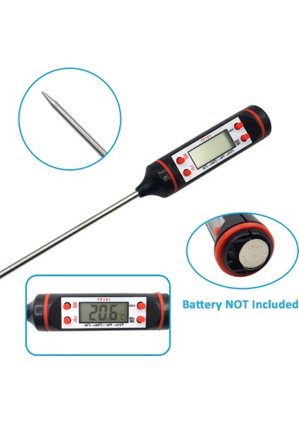 Taşınabilir Dijital Gıda Et Fırın Mutfak Termometresi (Pilsiz)