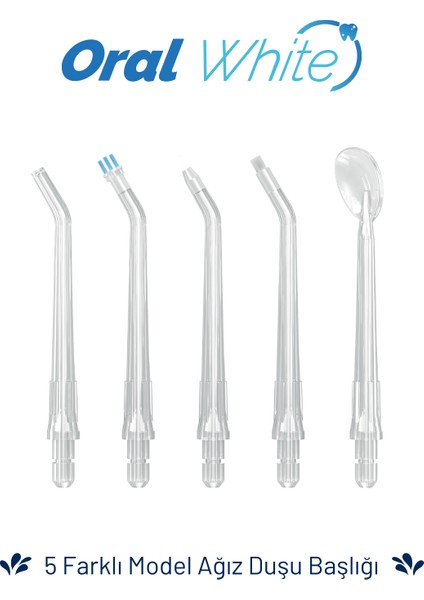 Oral White Ağız Duşu Yedek Başlığı (5 Adet Farklı Model Set)