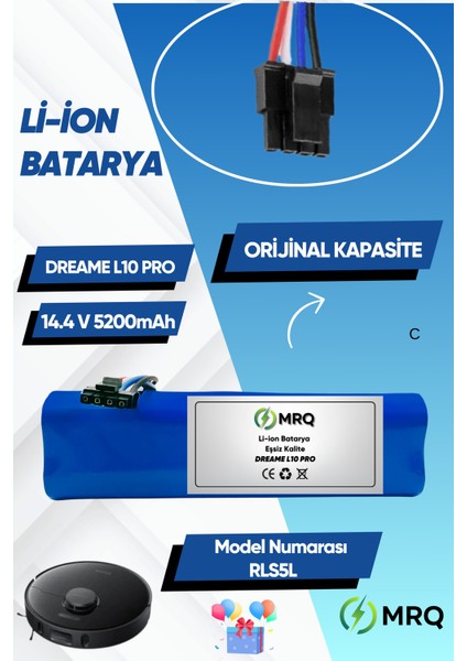 Dreame L10 Pro Robot Süpürge Bataryası (Orijinal Kapasite) 5200MAH Batarya
