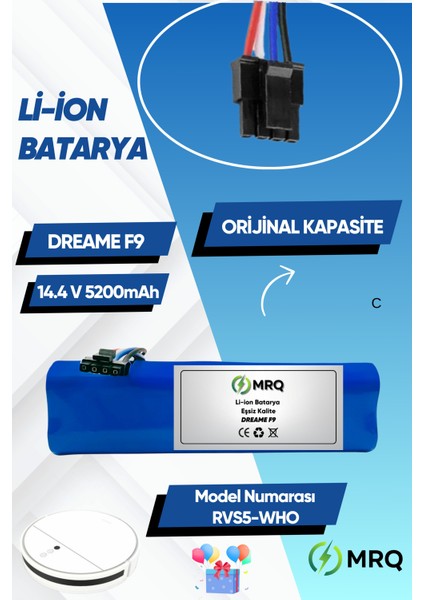 Dreame F9 Robot Süpürge Bataryası (Orijinal Kapasite) 5200MAH Batarya