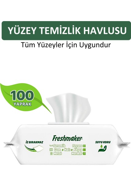 Yüzey Temizlik Havlusu 100'lü (Beyaz Sabun Kokusu)