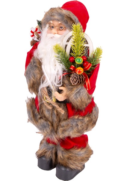 Yılbaşı Noel Baba Hediye Çuvallı Yılbaşı Dekorlu Kırmızı 30 Cm. modelleri