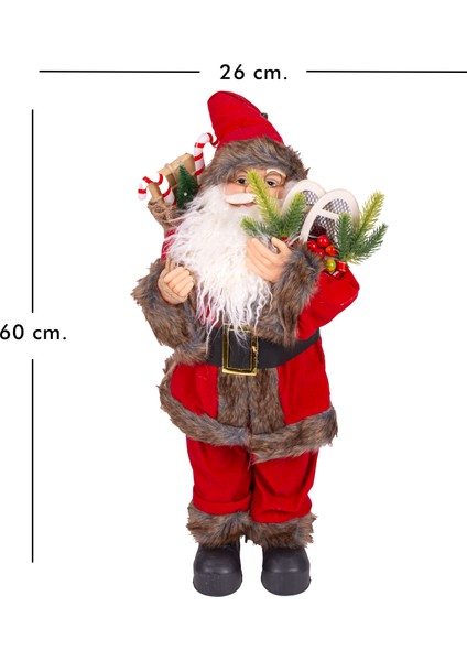 Yılbaşı Noel Baba Hediye Çuvallı Yılbaşı Dekorlu Kırmızı 60 Cm. indirimleri