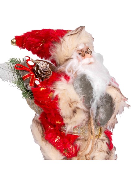 Yılbaşı Noel Baba Gold Hediye Çuvallı Yeşil Pantalonlu Fenerli Kırmız modelleri