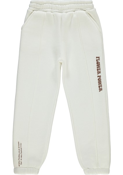 Kız Çocuk Eşofman Altı 6-9 Yaş Ekru