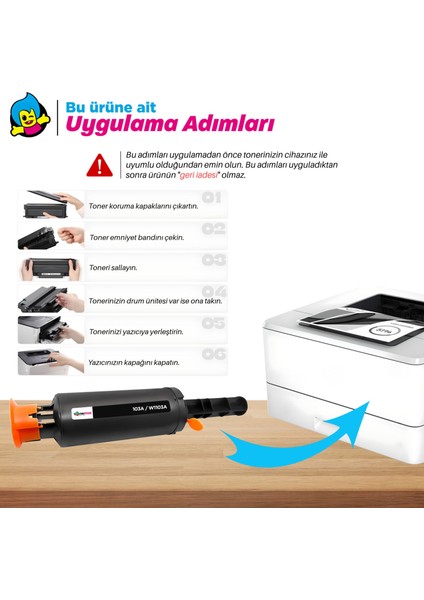 Hp 103A W1103A Muadil Toneri / Hp Neverstop 1000A /1000W / 1000N /mfp 1200A / Mfp 1200W / 1200N fırsatları