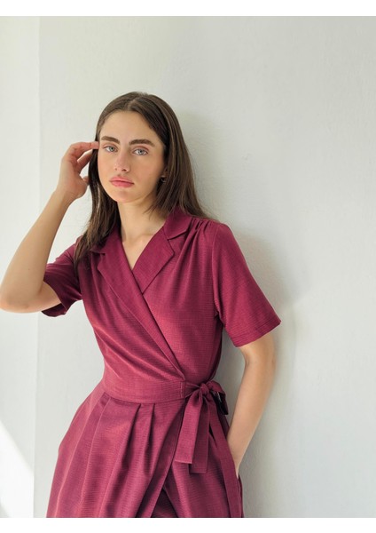 Lady Kruvaze Midi Elbise Kadın Bordo fırsatları