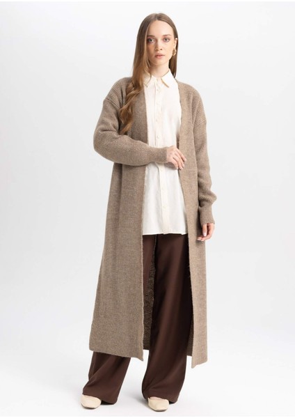 Regular Fit Basic Düz Uzun Triko Hırka D4367AX24WN