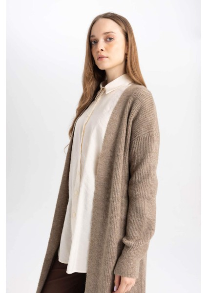 Regular Fit Basic Düz Uzun Triko Hırka D4367AX24WN