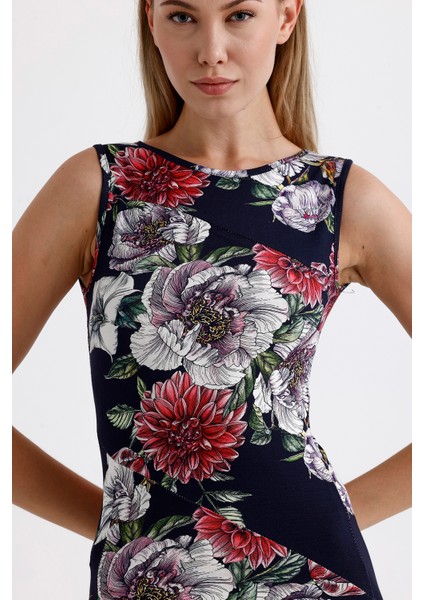 Yırtmaçlı Kolsuz Likralı Viskon Elbise | ELB35734 Laci Güllü fırsatları